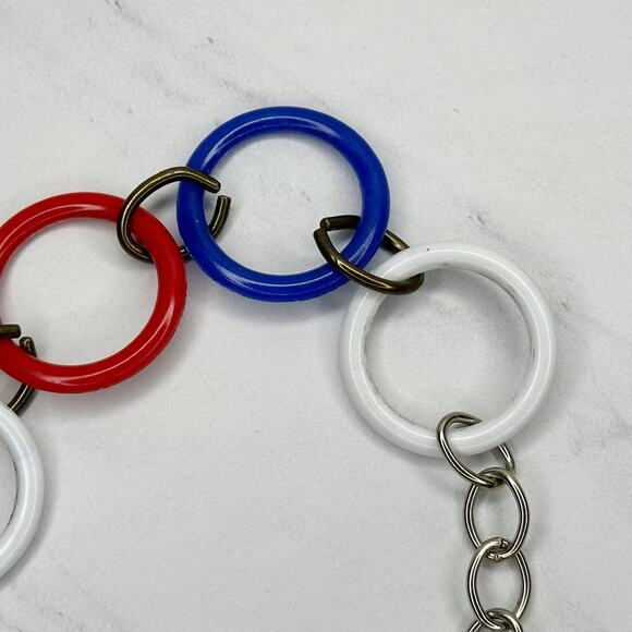 Vintage Red White Blue Chain Link Belt Size S/M Patriotic - Picture 8 of 10